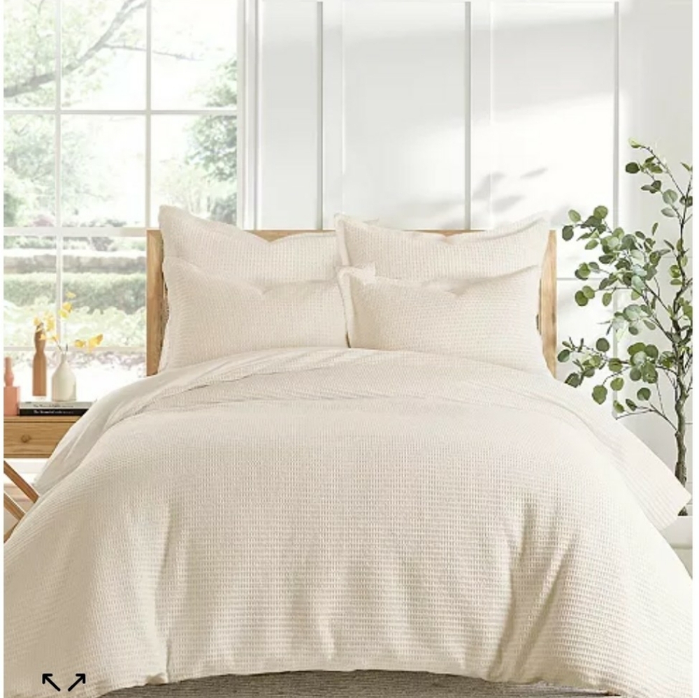 Quilted Waffle Linear Design Queen Size Devut Cover Macy's Real Simple